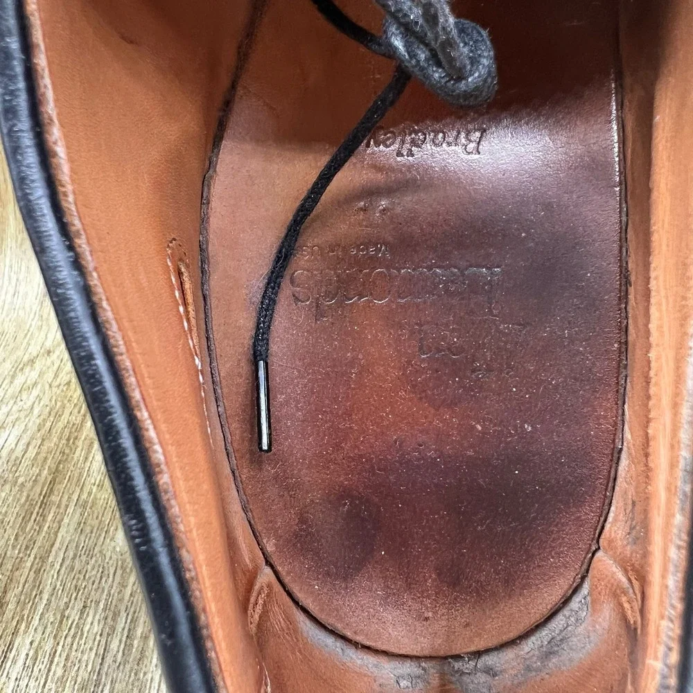 Allen Edmonds Bradley Split Toe Derby Men's Size 10.5 D Black Leather Shoes 2601